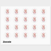 Herten roze winter Pet sjaal meisje partij Ronde Sticker (Vel)