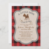 Herten rustieke Baby shower uitnodiging (Voorkant)