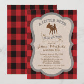 Herten rustieke Baby shower uitnodiging (Voorkant / Achterkant)