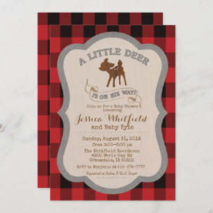 Herten rustieke Baby shower uitnodiging