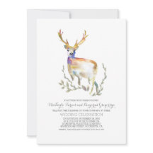 Herten rustieke bossen bruiloft uitnodigingen