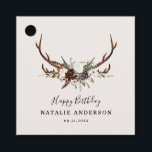 Herten rustieke botanische herfst schuur verjaarda bedankjes labels<br><div class="desc">Herten rustieke botanische herfst verjaardagsfeestje ontwerp</div>