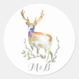 Herten rustieke Woodland bruiloft Ronde Sticker