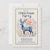 Herten Scandinavisch Nordic Christmas Party Kaart (Voorkant)