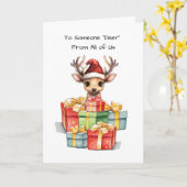 Herten Schattige Van Ieder van ons Kerstmis Palen Kaart (Gele Bloem)