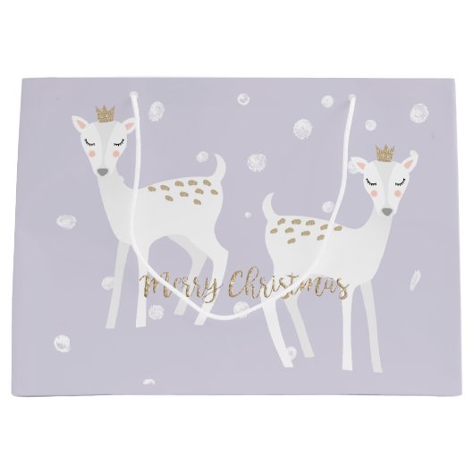 Herten - Schattigee lavendel kerstcadeauzak Groot Cadeauzakje (Voorkant)