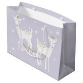 Herten - Schattigee lavendel kerstcadeauzak Groot Cadeauzakje (Achterkant Gekanteld)