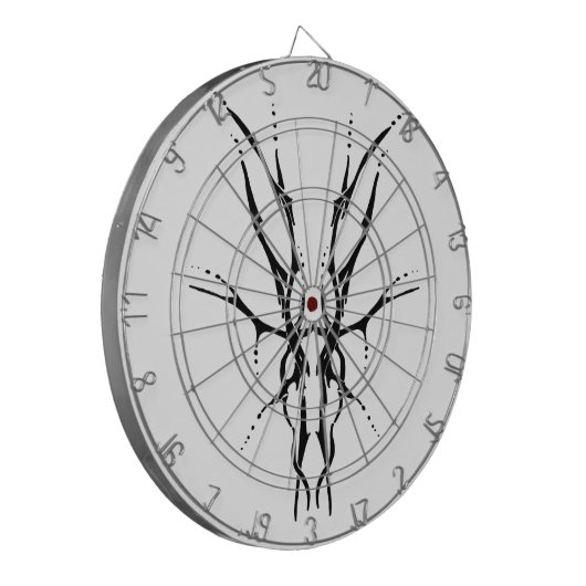 Herten Schedel Tribal Design voor herten Jagers zw Dartbord (Voorkant Links)