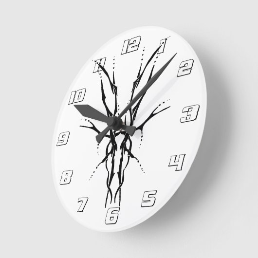 Herten Schedel Tribal Design voor herten Jagers zw Ronde Klok (Hoek)