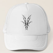 Herten Schedel Tribal Design voor herten Jagers zw Trucker Pet (Voorkant)