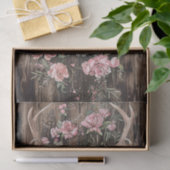 Herten schedel Waterverf Roze Bloemen Decoupage Tissuepapier (Geschenk)