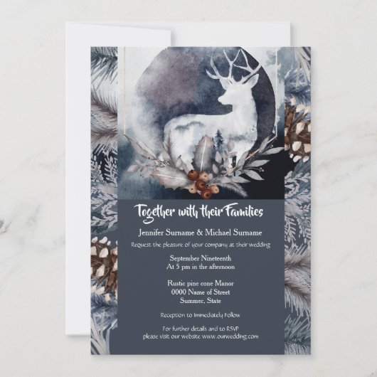 Herten silhouet avond bos bosgebied herfst kaart (Voorkant)