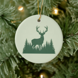 Herten Silhouet Bos Minimalistische Wildernis Keramisch Ornament