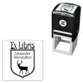 Herten Silhouet Crest Ex Libris Boeknaam Zelfinktende Stempel (In situ)