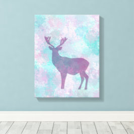 Herten silhouet Eenvoudig abstract Winter Cute Pas Canvas Afdruk