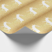 Herten Silhouet Gouden Sparkle Cadeaupapier (Hoek)