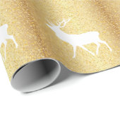 Herten Silhouet Gouden Sparkle Cadeaupapier (Rol Hoek)