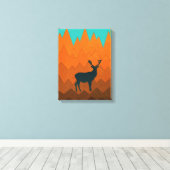 Herten silhouet Herfst Kleurrijk Abstract Canvas Afdruk (Insitu (Houten vloer))