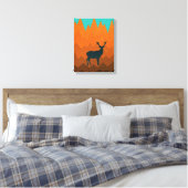 Herten silhouet Herfst Kleurrijk Abstract Canvas Afdruk (Insitu (Slaapkamer))