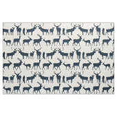 Herten silhouet indigo ivoor stof (Fat Quarter)