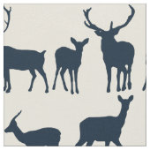 Herten silhouet indigo ivoor stof (Close Up)