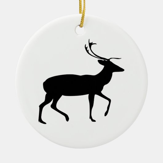 Herten Silhouet Keramisch Ornament (Voorkant)
