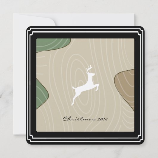 Herten Silhouet Kerstdiner uitnodigingen (Achterkant)