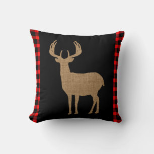 Herten Silhouet met Plaid Kussen