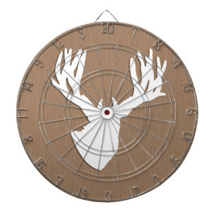 Herten Silhouet op namaak houten achtergrond Dartbord