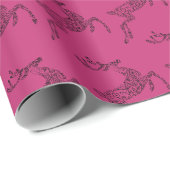 Herten Silhouet Prettig kerstfeest Kerstmis Fuchsi Cadeaupapier (Rol Hoek)