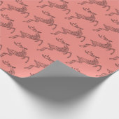 Herten Silhouet Prettig kerstfeest Koraal Cadeaupapier (Hoek)