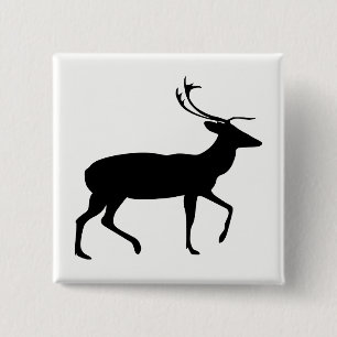 Herten Silhouet Vierkante Button 5,1 Cm