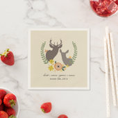 Herten + Sinaasappel Bloemen Trouwservetten Servetten (Insitu)