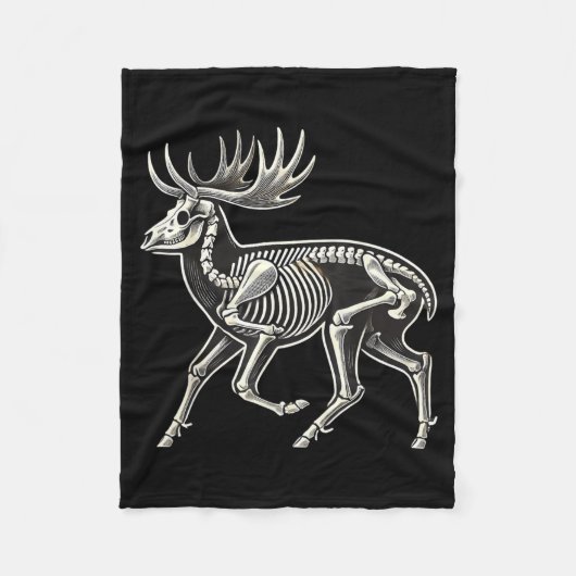 Herten Skelet Halloween Fleece Deken (Voorkant)