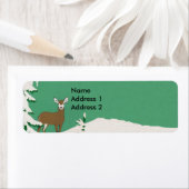 Herten sneeuw winter scène etiket (Insitu)