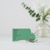 Herten sneeuw winter scène visitekaartje (Staand voorkant)