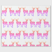 Herten Sneeuwvlokken Winter Feestdagen Verpakking Cadeaupapier (Vlak)