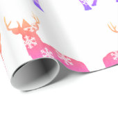 Herten Sneeuwvlokken Winter Feestdagen Verpakking Cadeaupapier (Rol Hoek)