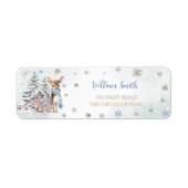 Herten Snowflakes Winter Retour Adres Etiket (Voorkant)