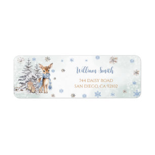 Herten Snowflakes Winter Retour Adres Etiket