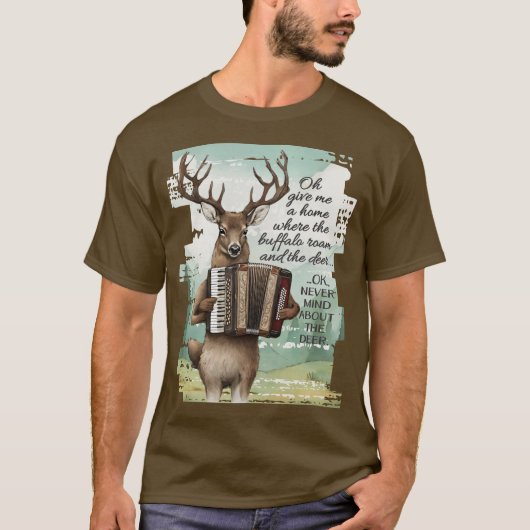 Herten spelen accordeon Amerikaanse west buffalo r T-shirt (Voorkant)