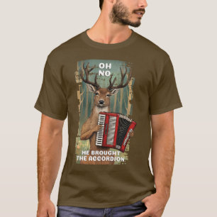 Herten spelen accordeon Amerikaanse west grappige  T-shirt