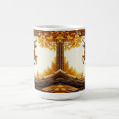 Herten springen door een betoverend herfstbos koffiemok (Center)