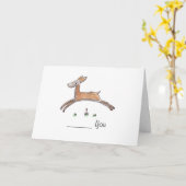 Herten springen Wenskaart - Plantinski Kaart (Gele Bloem)