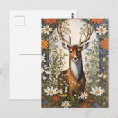 Herten te midden van madeliefjes briefkaart (Voorkant / Achterkant)