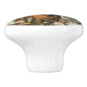 Herten te midden van madeliefjes keramische knop (Zijkant)