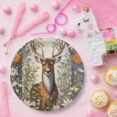 Herten te midden van madeliefjes papieren bordje (Feest)