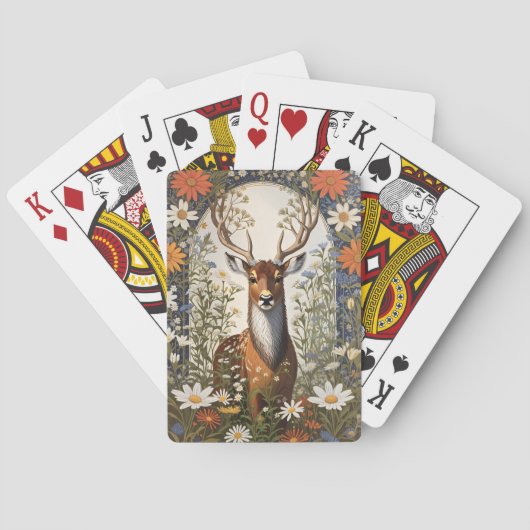 Herten te midden van madeliefjes pokerkaarten (Achterkant)