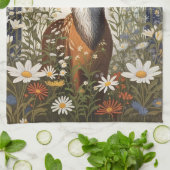 Herten te midden van madeliefjes theedoek (Gevouwen)