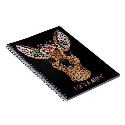 Herten te zijn Verschillende Doe 6x9 Spiral Notiti Notitieboek (Rechterzijde)